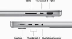 Apple MacBook Pro 14, M3 Pro - 12-core/18GB/1TB/18-core GPU (MRX73CZ/A), strieborná