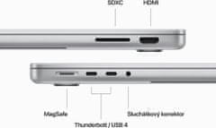 Apple MacBook Pro 14, M3 - 8-core/8GB/1TB/10-core GPU (MR7K3CZ/A), strieborná