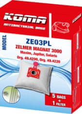 KOMA ZE03PL - Vrecká do vysávača Zelmer Magnat 3000 s plastovým čelom textilné