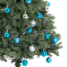 tectake Sada 64 vianočných ozdôb - strieborné / modré